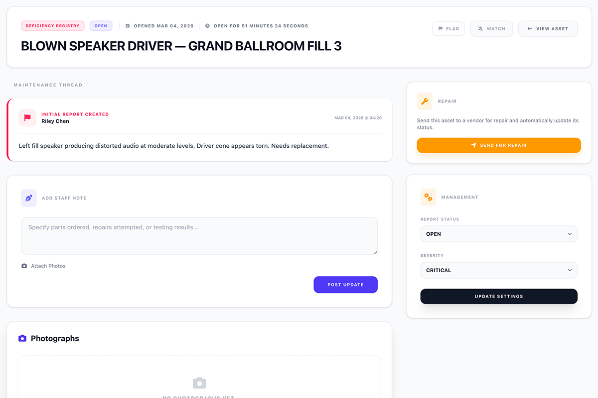VenueTrack Entertainment Dashboard